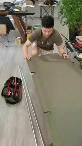 LZD  Outdoor Folding Camp Bed Portable Aluminum Alloy Camping Bed Simple Widened Bed Noon Break Bed Single Accompanying Bed