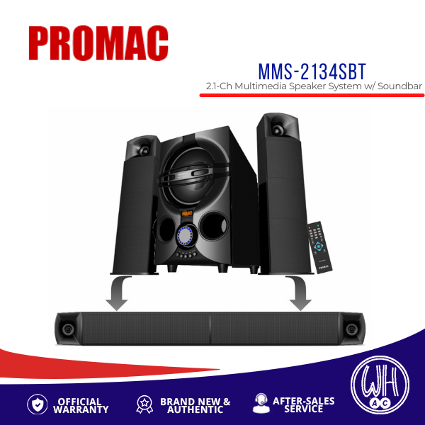 Promac Multimedia Speaker System w/ Soundbar MMS-2134SBT