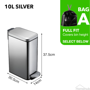 Livora Navi Stainless Steel Pedal Dustbin With Lid / Slim Rubbish Bin / Kitchen Toilet Small Trash Bin