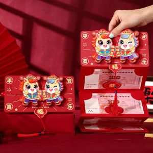 NCNC birthday envelope for money angpao new version 2025 money envelope for gift ampao money envelope Traditional 3D Birthday Red Envelope Foldable Lucky Money Envelope Greeting Card Best Wishes Birthday Cake Greeting Card Chinese New Year
