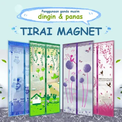 Tirai Magnet Anti Nyamuk Pintu Motif 90 x 210 cm Karakter 90cm 210cm Serangga Tebal Menutup Otomatis