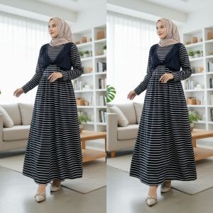 Gamis Salur Jumbo Maxy Wanita Vest Cantik Muslimah Carlina Fashion 399