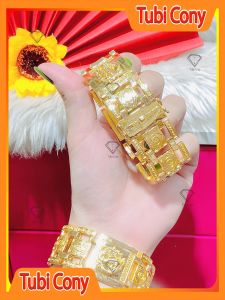 Lắc tay rồng nam mạ vàng ba đốt Tubi Cony L1912-318-UADX