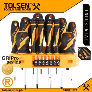 Tolsen 19PCS Magnetic Screwdriver Set Cr-V w/ Precision & STAND (GRIP PRO SERIES) 20183