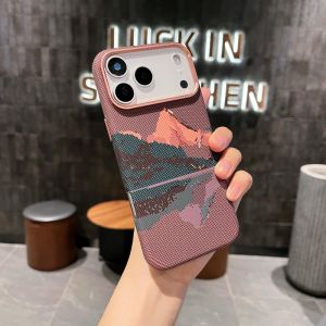 Hard Armor Case for iPhone 18 17 16 Pro Max Phone Cases for Magsafe Magnetic Cover Abstract Pattern Camera Lens Protection Shell