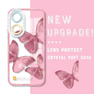 Hontinga Casing Case For OPPO A5 Pro 5G 4G A17 A17K A37 A37F A1 A58 A78 A98 5G 4G Neo 9 Case Transparent Clear Case Butterfly Crystal Soft Silicone Rubber Cases Back Cover Phone Casing Softcase For Girls