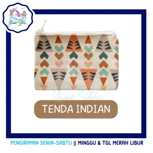 YUME SHOP - Dompet Koin Kanvas Pouch Kartu Kunci Motif Dompet Souvenir Coin Purse Pouch