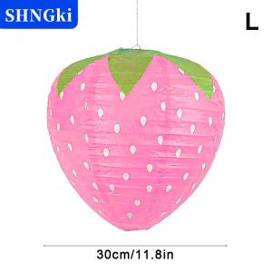 SHNGki 3D dâu tây giấy đèn lồng sinh nhật bé tắm bên trang trí treo dâu trang trí nền vườn trang trí