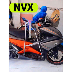 [ CÓ DÂY ] GHẾ NGỒI XE MÁY GẤP GỌN NVX KHUNG SẮT SƠN TĨNH ĐIỆN XÁM  AN TOÀN CHO BÉ