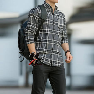Kemeja Lengan Panjang Pria Bahan Flanel Impor Distro Kemeja Kotak Kotak Pria Lengan Panjang