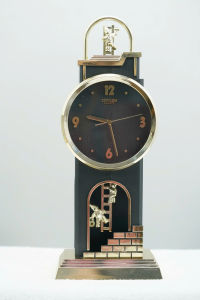 [ Woosilver ] Đồng Hồ Để Bàn Đen Nghệ Thuật Cổ Điển 3D - Secondhand - ĐHĐB047