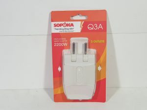 Ổ cắm chia SOPOKA thông minh Q3A-Q5T 2 chân xoay chiều 180 độ chịu tải 2200W
