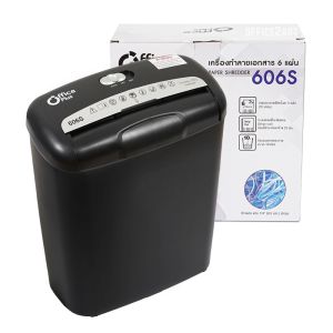 เครื่องทำลายเอกสาร เครื่องย่อยกระดาษ 6 แผ่น No.606S สีดำ เครื่องย่อยเอกสาร Paper Shredder