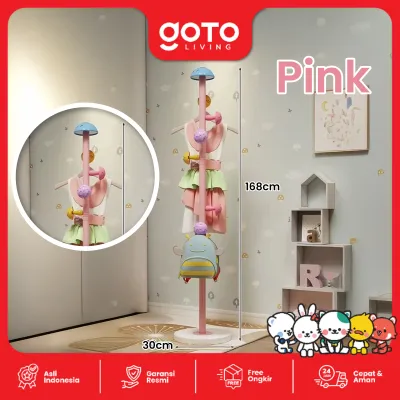 Goto Tidy Stand Hanger Tiang Gantungan Topi Tas Jamur Warna Warni