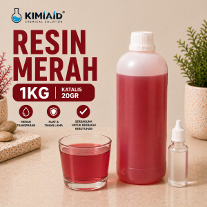 Resin Merah 1 Kg + Katalis - Kerajinan Tangan - Resin Polyester Merah - Resin Fiberglass Merah - Fiber