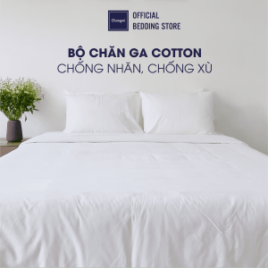Bộ chăn ga Cotton Sateen trắng trơn Changmi Bedding 300 sợi mềm mại chống xù chuẩn khách sạn 4 sao
