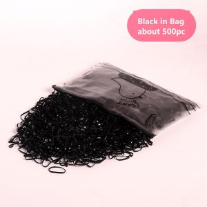 [SG] 500pc High Elasticity Invisible Elastic Rubber Hair Band for Braids Hair Hairstyle Korean Hair Band Disposable Elastic Rubber Band for Baby Kids Hair Tie Girls Ponytail Women Hair Accessories Black or Colorful