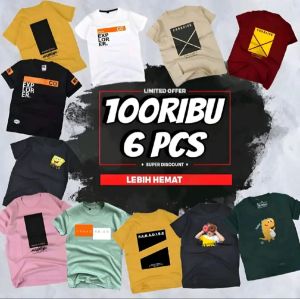 Kaos Distro Anak 1-11 Tahun Paket Murah 100 ribu 6 Baju Anak Laki-Laki Kaos Anak Perempuan