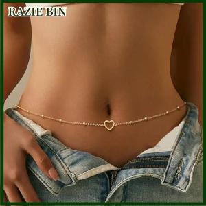 RAZIE BIN Cô Gái Đơn Giản Tim Đính Cườm Bụng Chuỗi Cho Phụ Nữ Thời Trang Kim Loại Bãi Biển Bikini Eo Chuỗi Đồ Trang Sức Cơ Thể Phụ Kiện