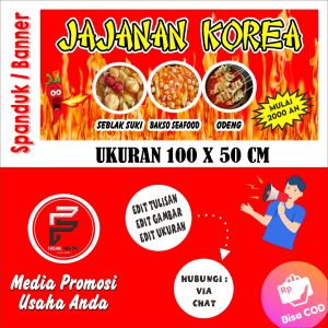 Spanduk Jajanan Korea / Banner Jajanan Korea / Spanduk Ukuran 100 x 50 cm
