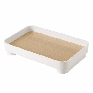 GAVINMK Square Wooden Storage Tray Clutter Storage Multi-Function Dressing Table Cosmetics Box Space Saving Durable Key Tray Home