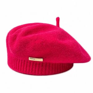 MAYIT Len ấm Mũ đan móc Nhãn  loại Màu đơn sắc Mũ len Thanh lịch Chống cảm lạnh Mũ Beret Phụ nữ Cô gái