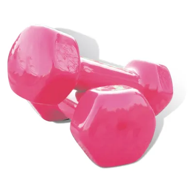 (FITNET) VINYL Dumbbell 1-5kg (Single Piece) Colorful For Ladies/ Hexagon Shape With Vinyl Coating - Dumbbells / Weights / Gym / Fitness / Barbells / Strength Training / Body Building / jt
