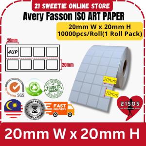 PREMIUM Blank Barcode Label 20mm x 20mm AP Sticker 20x20 4up 4panels Avery Fasson Strong Adhesive 21SOS Premium Quality Art Paper AP Strong Glue Use With Thermal Ribbon with ISO Quality report [10000pcs per roll]