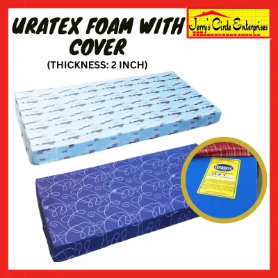 ORIGINAL URATEX 2 INCH THICK FOAM WITH COVER/ URATEX MATTRESS/ FOAM WITH COVER / 2 INCH THICK FOAM / URATEX FOAM