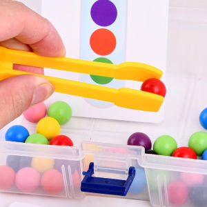 TERMURAH Scientist Matching Ball Mainan Mencocokan Warna Pompom Tube Anak Melaltih Sensori Anak dan Belajar Warna dengan Mencocokan Warna Bola