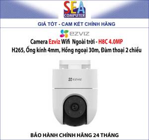 Camera Ezviz Wifi Ngoài trời H265 Ống kính 4mm Hồng ngoại 30m Đàm thoại 2 chiều - H8C Pro 4.0MP