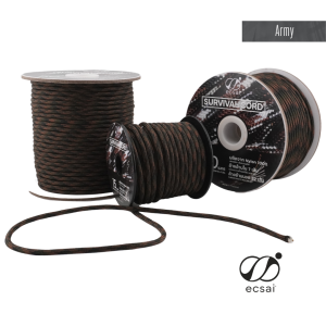 ecsai Survival Cord - เชือกพาราคอด 4 มม. ฟรี! ตะขอตกปลา พร้อมเชือกจุดไฟและสายเบ็ดตกปลา เชือกแคมป์ปิ้ง เชือกเต้นท์
