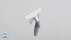 Multi-Purpose Silicon Squeegee for Window Glass Shower Door Car Windshield Heavy Duty Window Scrubber Includes Suction Hook 10 inch White & Gray 1 Pack