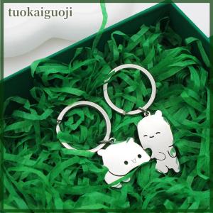 tuokaiguoji 1 cặp vui độc đáo gấu thời trang dễ thương thiết kế phụ kiện vài món quà Valentine Chất lượng cao Keychain vui sinh viên túi Mặt dây chuyền