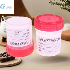 [COD] GUAN กระบอกใส่ถ้วยพลาสติกขนาด60มล. 10 50ชิ้นภาชนะเก็บปัสสาวะแบบใช้แล้วทิ้งขวดบรรจุตัวอย่างพร้อมป้าย