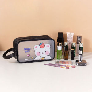 Cartoon PVC Cosmetic Bag Waterproof Travel Toiletries Bag Large Capacity Storage Swimming Beach Bag