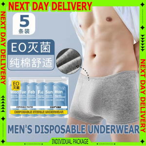 [SG stock]5-20PCS/disposable boxer briefs men boxer briefs men underwear man /Wash-Free/Pure cotton/EO sterilization