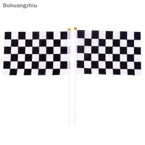 Bohuangzhiu 5x ธงสีดำและสีขาว checkered Racing แบนเนอร์โพลีเอสเตอร์ธง Hand SIGNAL Flags