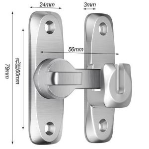90° Stainless Steel Sliding Door Lock Security Anti-theft Anti-pick Sliding Bolt Door Latch