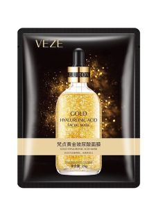 สินค้าขายดี แผ่นมาส์กหน้า เวนเซน Venzen 24K Pure Gold Hydra Mask มาส์กหน้า​ 1 กล่อง 10 ชิ้น No.FZ16435