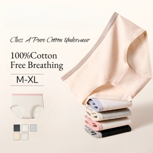 Miss Candy 7A Antibacterial Panties Women Pure Cotton Underwear Seamless Non-Marking Breathable Comfort Briefs​​ Mid Waist Panty純棉內褲女