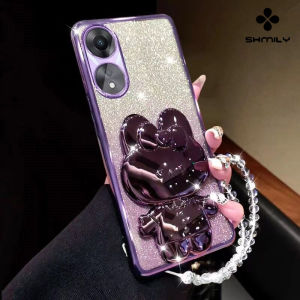 สำหรับ OPPO A18 A38 A58 A78 A98 A60 A17 A17K A57 A57S A57E A77 A77S Reno 8Tมีสไตล์ High End ชุบโครเมียมซิลิโคนป้องกันการตกเคสโทรศัพท์ที่ใส่ & สายคล้องใส่โทรศัพท์น่ารัก