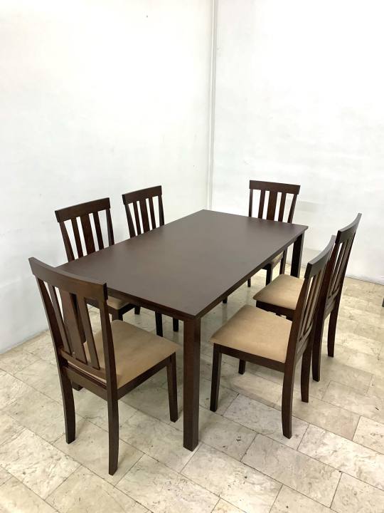 Tailee Furniture Seater Rubber wood Dining Set (Cappuccino