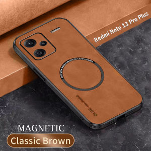 Case For Redmi Note 13 Pro Plus Softcase Luxury Leather Magsafe Magnetic