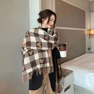 [TRENDING]Khăn quàng cổ TALYLEO len dạ ép nữ nhuộm caro gấu siêu xinh to dày mềm mịn ấm 2 mặt đẹp tặng mẹ bạn gái cô giáo diện mùa đông