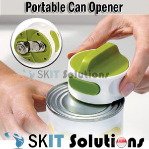 【SKIT SG】Portable Mini Compact Can Opener Stainless Steel Sharp Blade Kitchen Tool Durable Prevent Injury Easy to Use Effortless Rotating Spiral Gear Design Adjustable Kitchen Friendly Helper Cooking Ingredients Beverage Food Can Opener