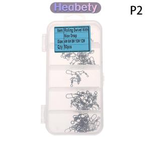 Heabety 100 cái hộp thép không gỉ câu cá nối pin 4 #6 #8 #10 #12 # mang cán xoay với Snap fishhook thu hút phụ kiện