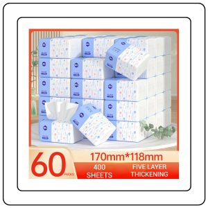 【JJ HOME】【30 Packs / Box】ManHua Blue Series 5-Ply 400 Sheets/Soft Tissue Paper/Thick/Travel Essential