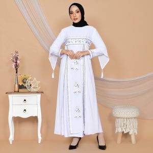 Abiyyuco TA9021 | Abaya Turkey Mewah Turki Turkey Hitam dan Warna Bordir Couple Ibu Dan Anak