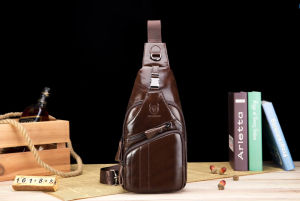 BULLCAPTAIN Leather Youthกระเป๋าคาดหน้าอกหัวหน้าชั้นCowhideผู้ชายกระเป๋าสะพายกระเป๋าสะพายข้าง